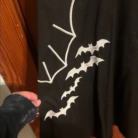 HALLOWEEN Black Dress with White Bat Design XXL - Picture 3 of 4